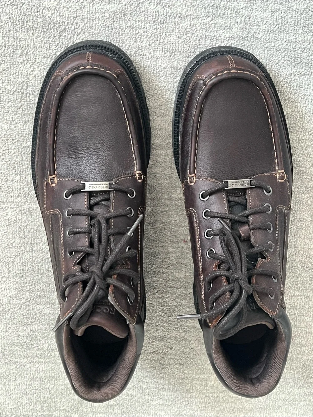 Rockport Dark Brown Leather Men’s Lace-Up Waterproof Boots Sz. 9 1/2” W